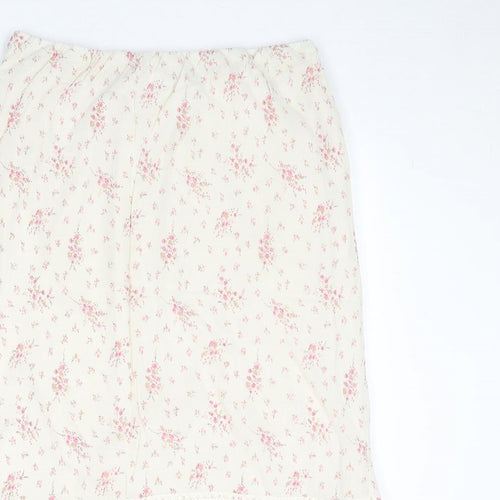 essence Womens Beige Floral Viscose Peasant Skirt Size 24