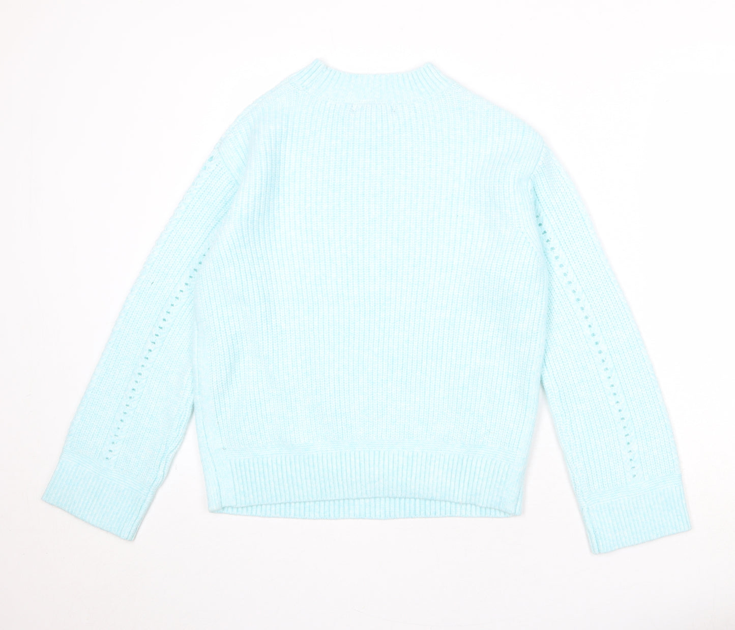 Marks and Spencer Womens Blue Round Neck Acrylic Pullover Jumper Size S