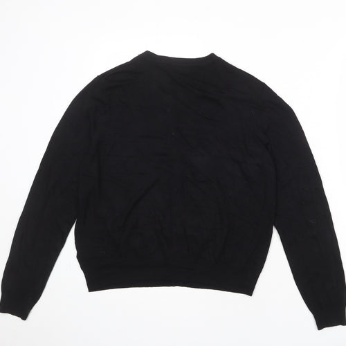 Marks and Spencer Womens Black Round Neck Viscose Cardigan Jumper Size 16