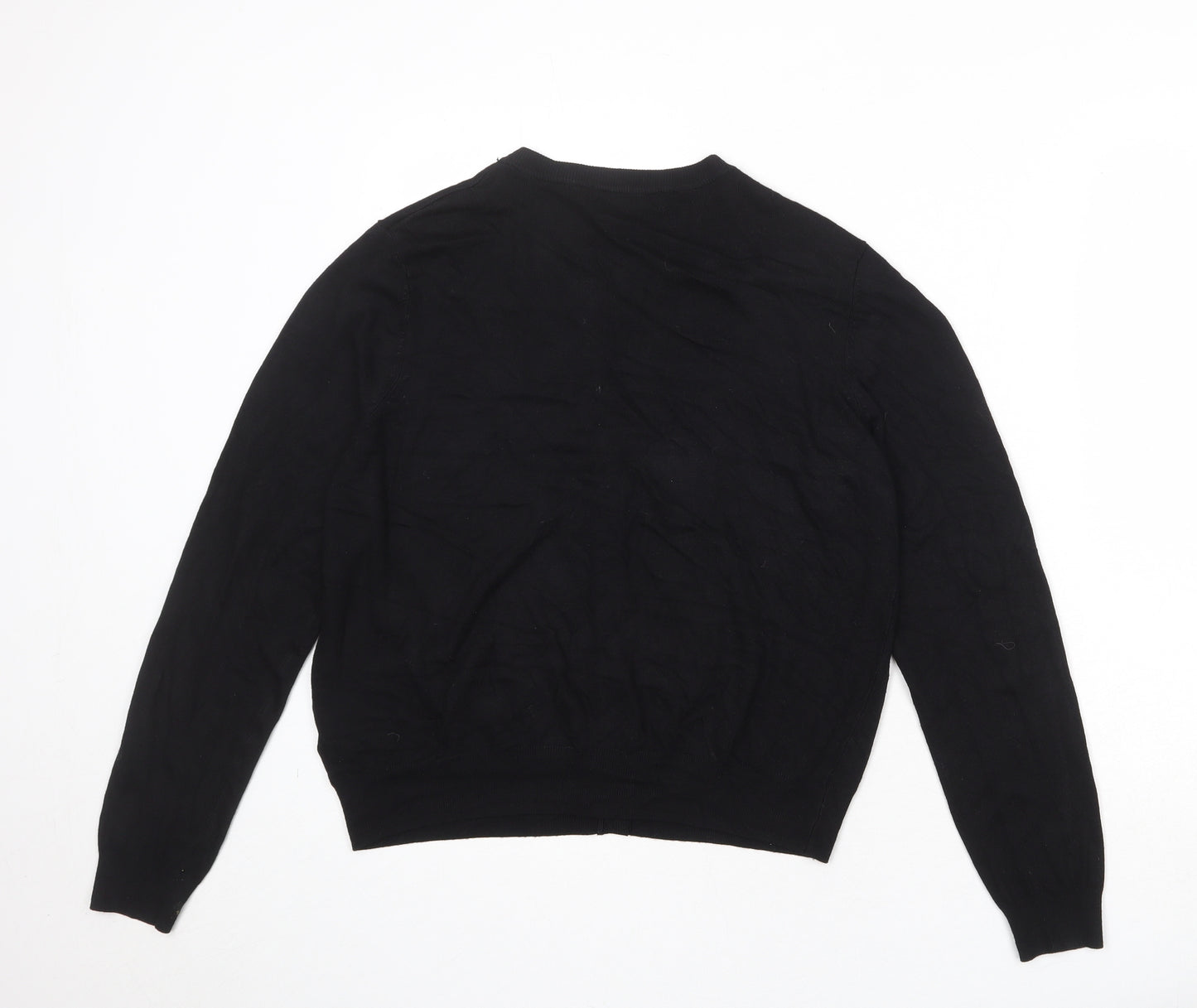 Marks and Spencer Womens Black Round Neck Viscose Cardigan Jumper Size 16