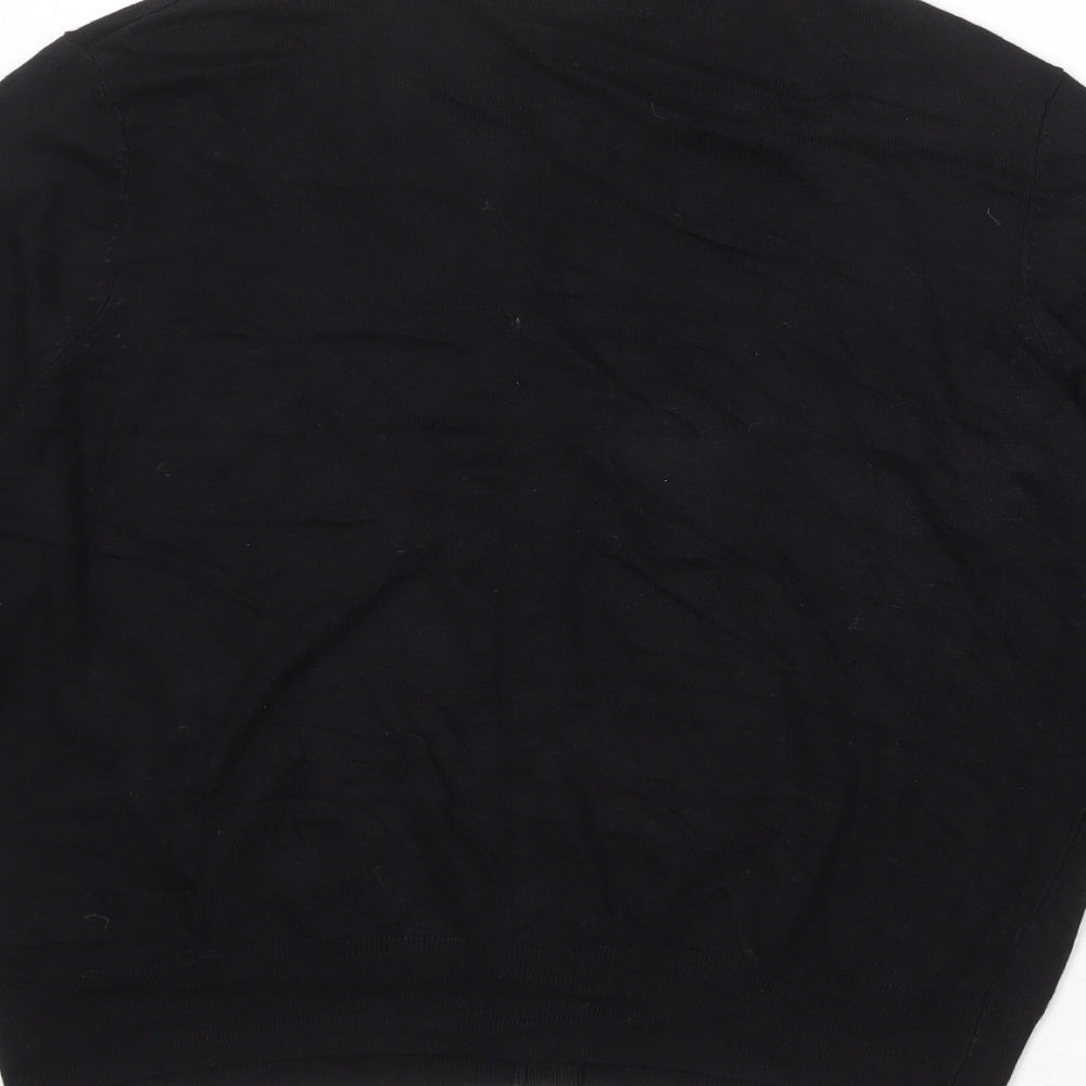 Marks and Spencer Womens Black Round Neck Viscose Cardigan Jumper Size 16