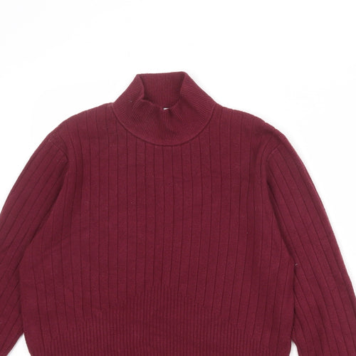 Per Una Womens Red Mock Neck Viscose Pullover Jumper Size 14