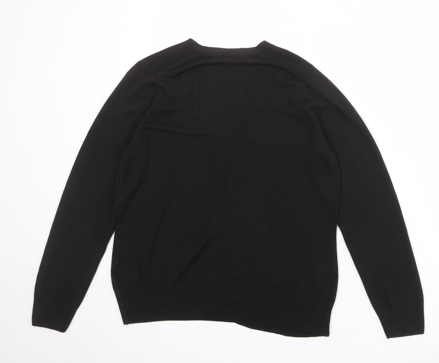 Marks and Spencer Womens Black V-Neck Acrylic Cardigan Jumper Size 14