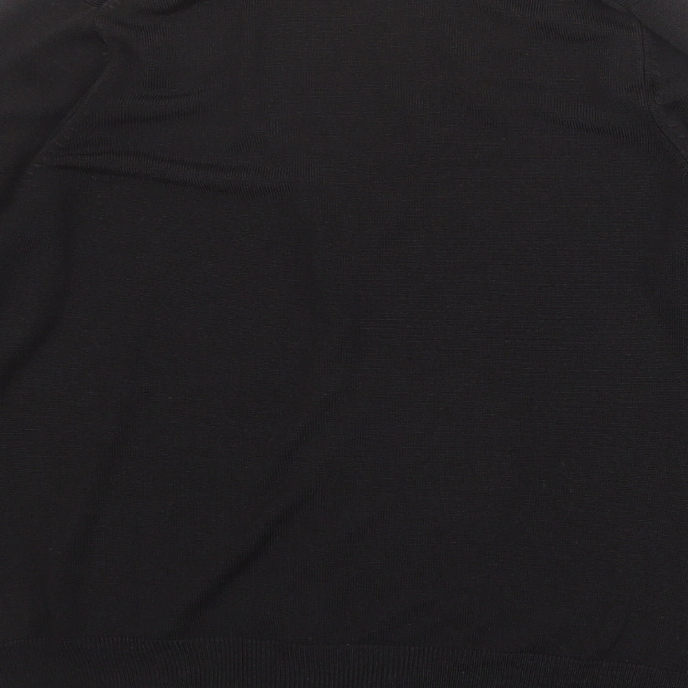 Marks and Spencer Womens Black V-Neck Acrylic Cardigan Jumper Size 14