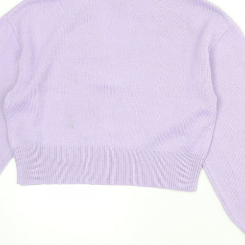Divided by H&M Womens Purple Collared Acrylic Pullover Jumper Size S