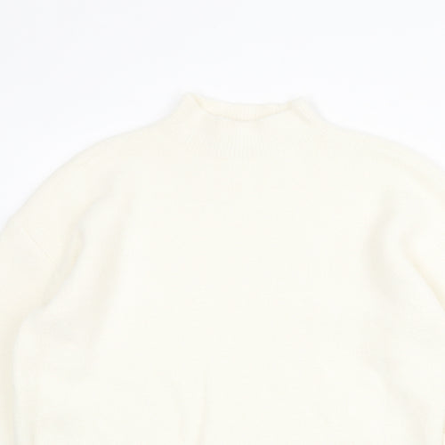 Marks and Spencer Womens Ivory Mock Neck Polyamide Pullover Jumper Size M