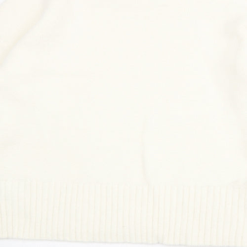 Marks and Spencer Womens Ivory Mock Neck Polyamide Pullover Jumper Size M
