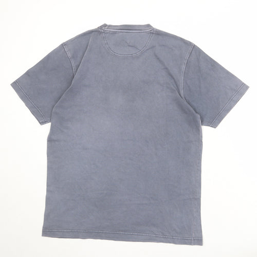 Maine Mens Grey Cotton T-Shirt Size M Round Neck