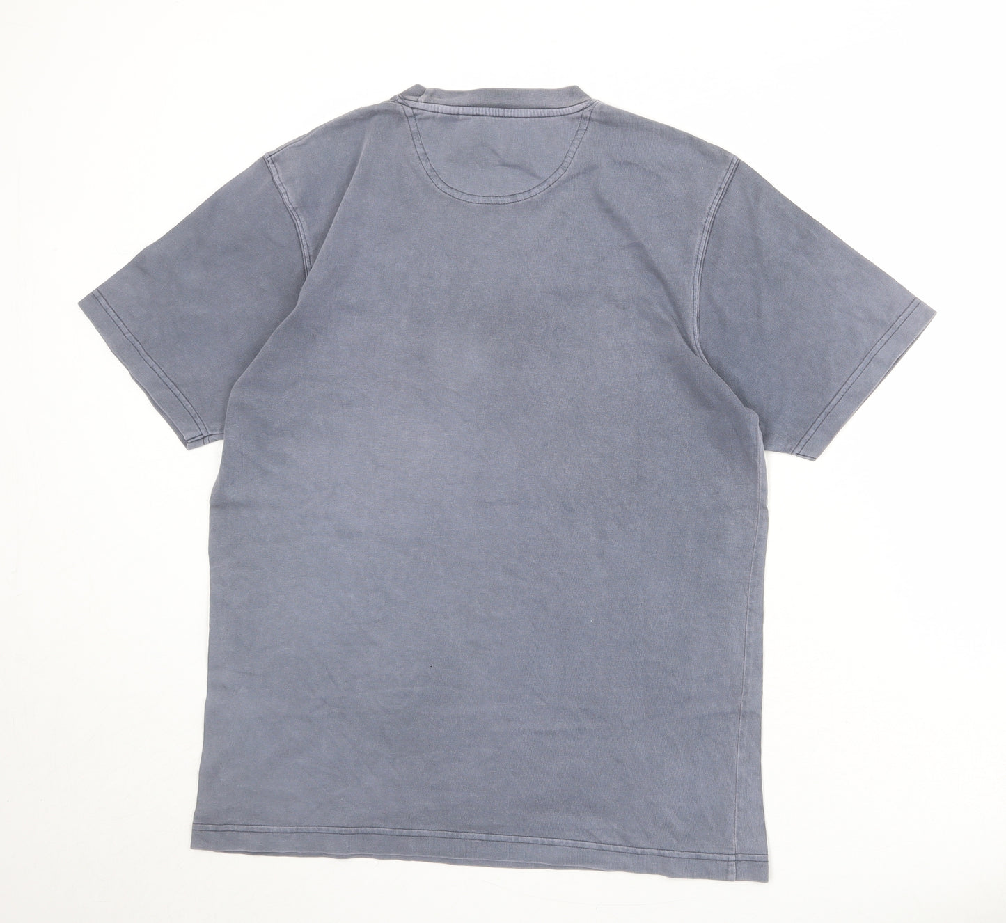 Maine Mens Grey Cotton T-Shirt Size M Round Neck