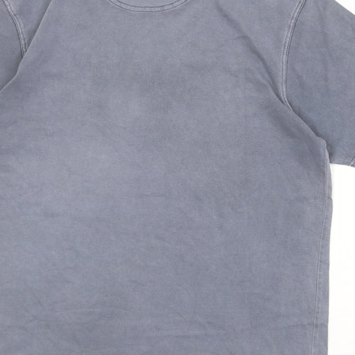 Maine Mens Grey Cotton T-Shirt Size M Round Neck