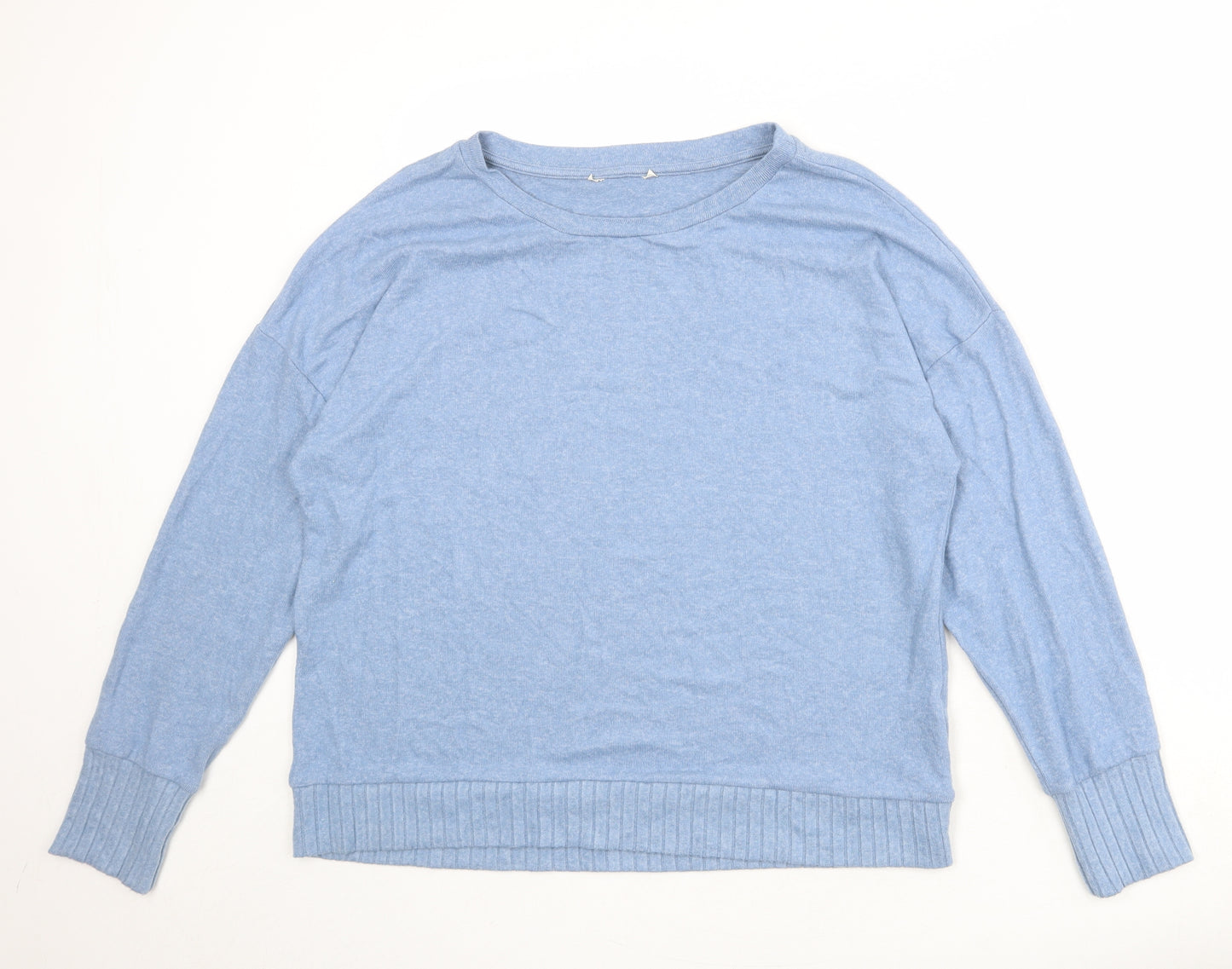 Marks and Spencer Womens Blue Round Neck Viscose Pullover Jumper Size 16