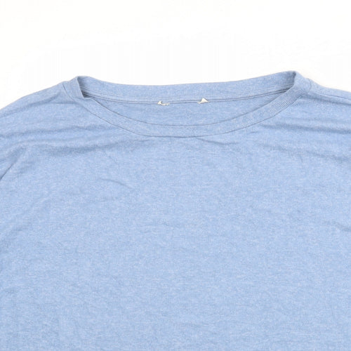 Marks and Spencer Womens Blue Round Neck Viscose Pullover Jumper Size 16