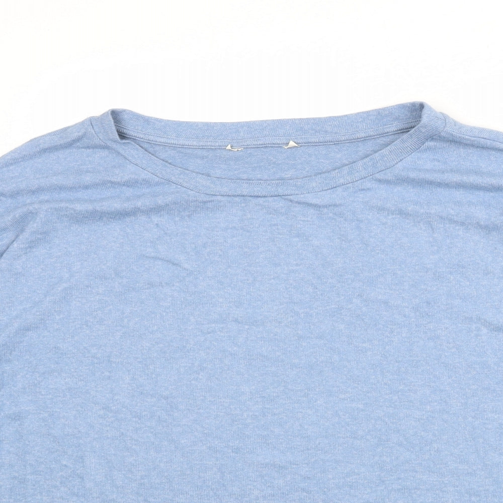 Marks and Spencer Womens Blue Round Neck Viscose Pullover Jumper Size 16