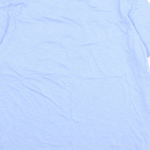 Marks and Spencer Womens Blue Cotton Basic T-Shirt Size 16 Round Neck