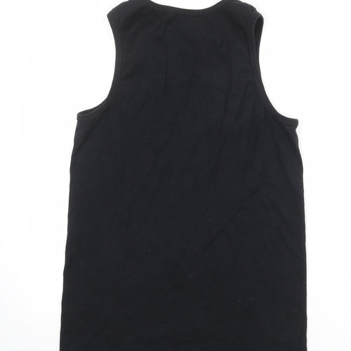 Nike Mens Black 100% Cotton Basic Tank Size S Round Neck Pullover