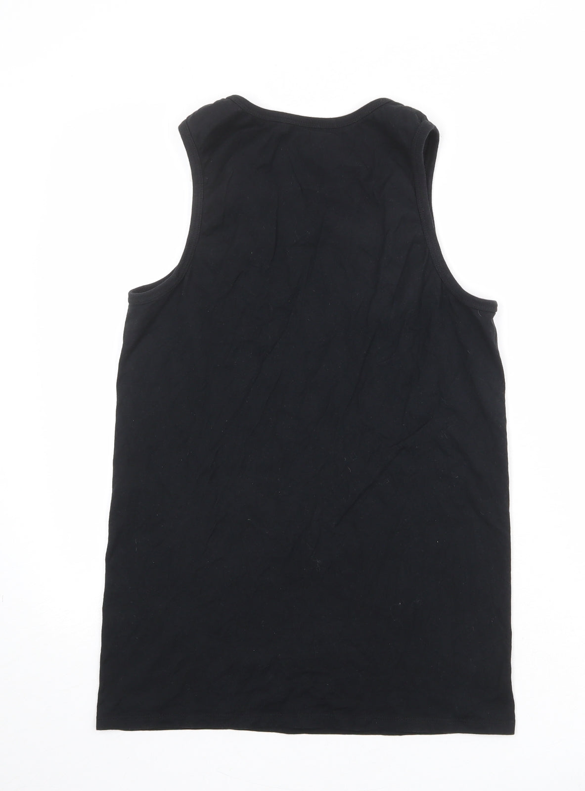 Nike Mens Black 100% Cotton Basic Tank Size S Round Neck Pullover