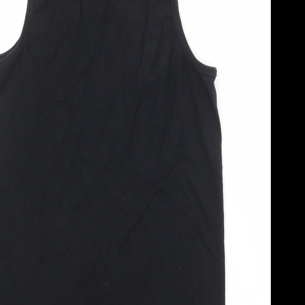 Nike Mens Black 100% Cotton Basic Tank Size S Round Neck Pullover