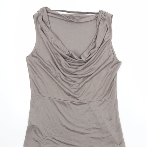 Divided by H&M Womens Brown Viscose Basic Tank Size M Round Neck - Open Back