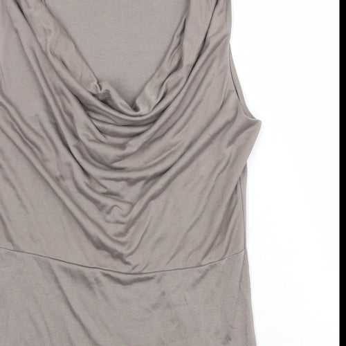 Divided by H&M Womens Brown Viscose Basic Tank Size M Round Neck - Open Back