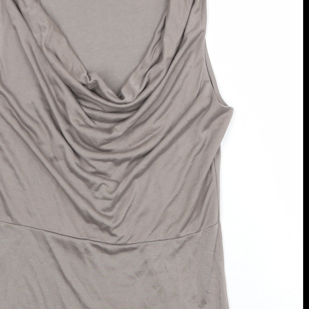 Divided by H&M Womens Brown Viscose Basic Tank Size M Round Neck - Open Back