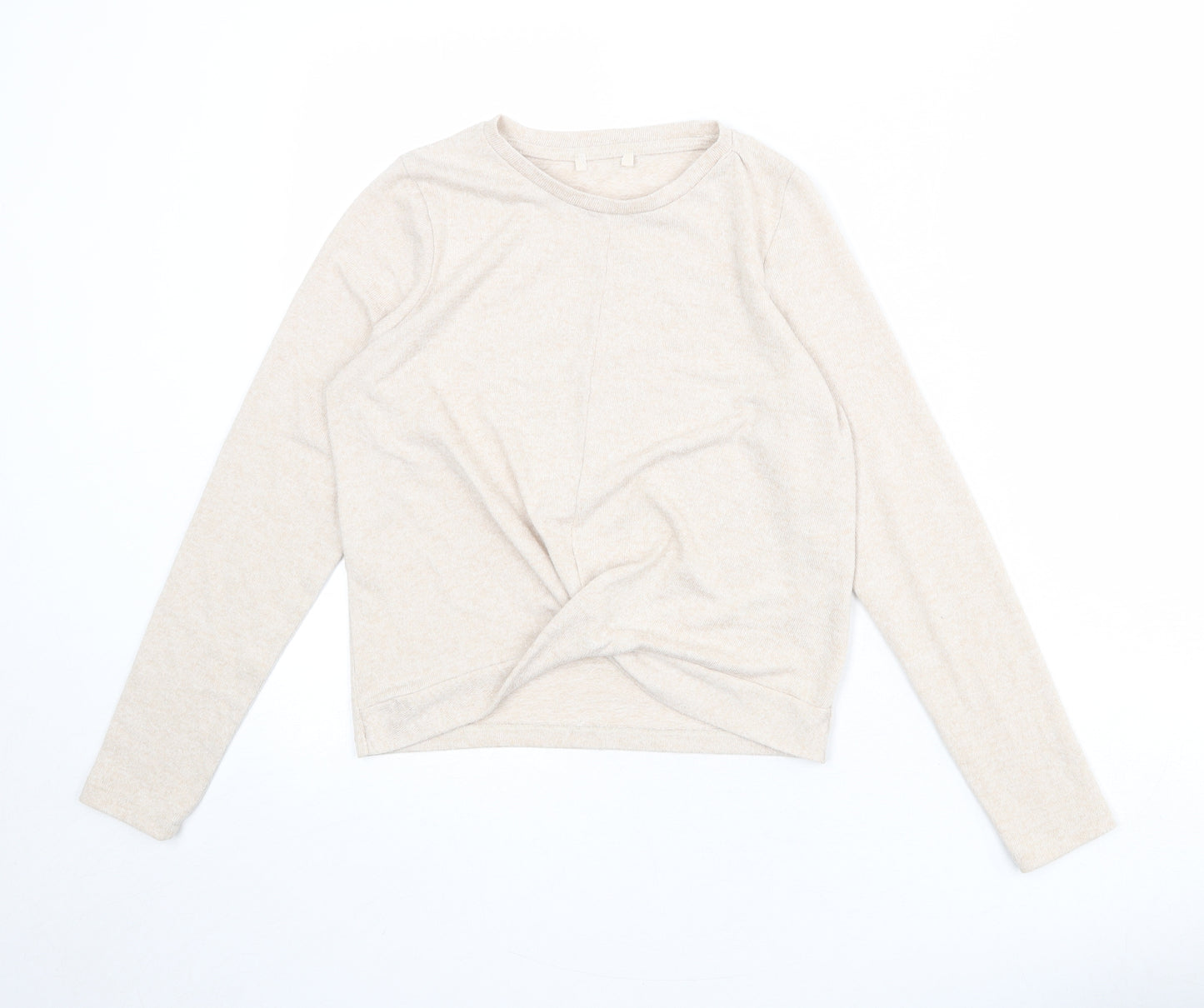 Jeff Banks Womens Beige Round Neck Polyester Pullover Jumper Size 10 - Size 10-12