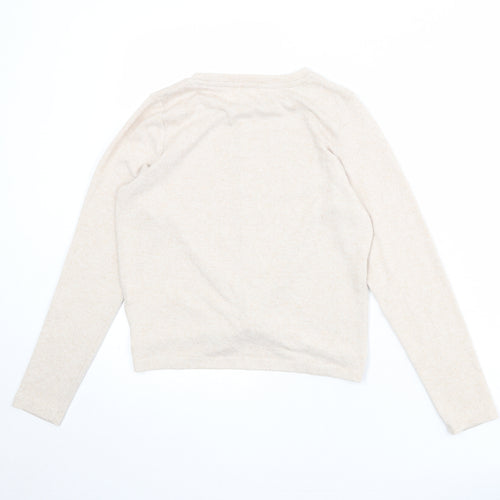 Jeff Banks Womens Beige Round Neck Polyester Pullover Jumper Size 10 - Size 10-12
