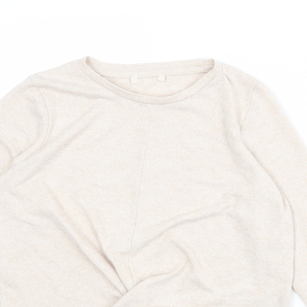Jeff Banks Womens Beige Round Neck Polyester Pullover Jumper Size 10 - Size 10-12