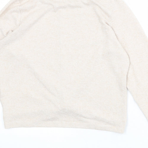 Jeff Banks Womens Beige Round Neck Polyester Pullover Jumper Size 10 - Size 10-12