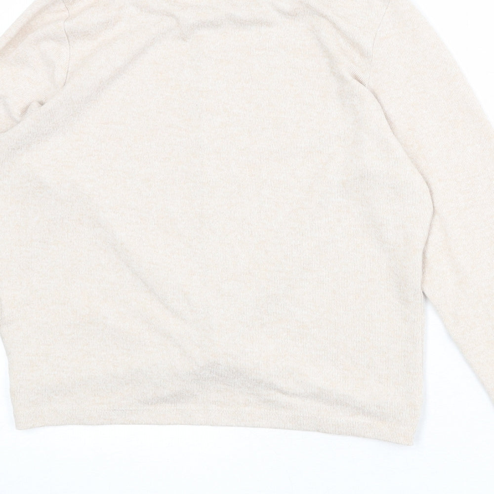 Jeff Banks Womens Beige Round Neck Polyester Pullover Jumper Size 10 - Size 10-12