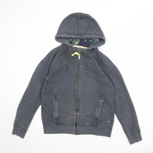White Stuff Womens Grey Cotton Full Zip Hoodie Size M Zip