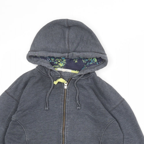 White Stuff Womens Grey Cotton Full Zip Hoodie Size M Zip