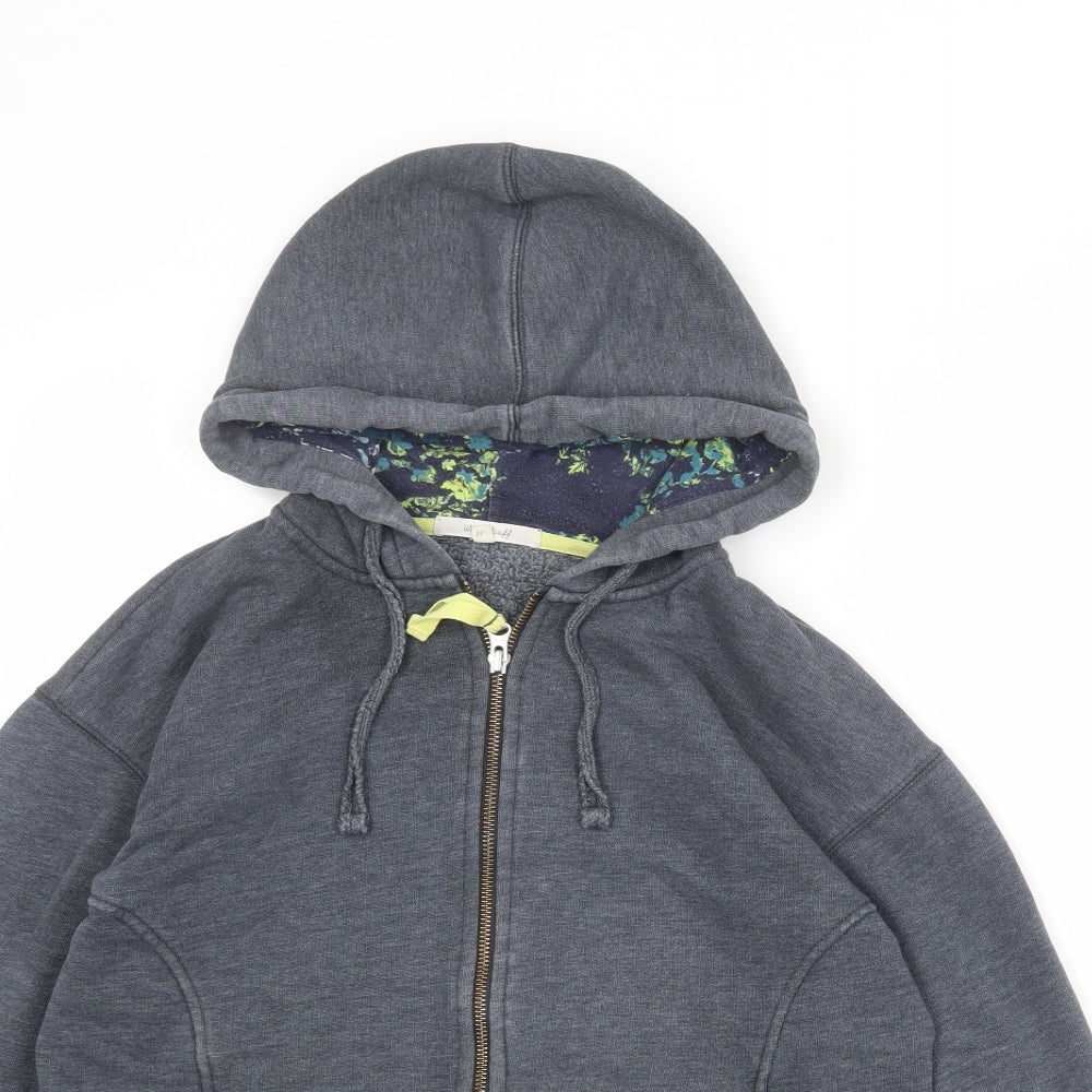 White Stuff Womens Grey Cotton Full Zip Hoodie Size M Zip