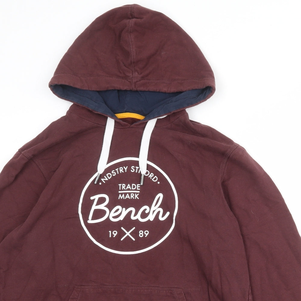 Bench Mens Red Cotton Pullover Hoodie Size L