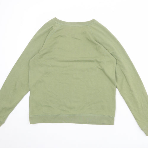 Jack Wills Womens Green Cotton Pullover Sweatshirt Size 12 Pullover