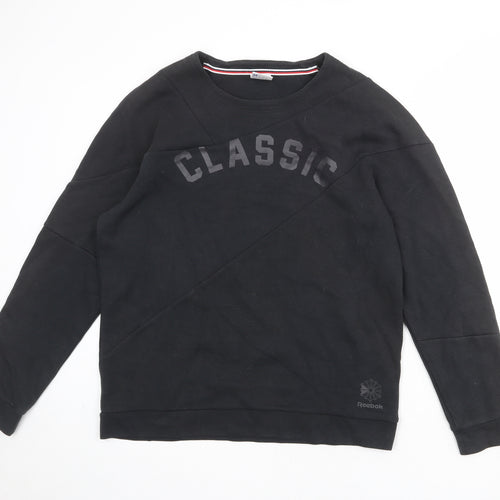 Reebok Mens Black Cotton Pullover Sweatshirt Size M - Classic