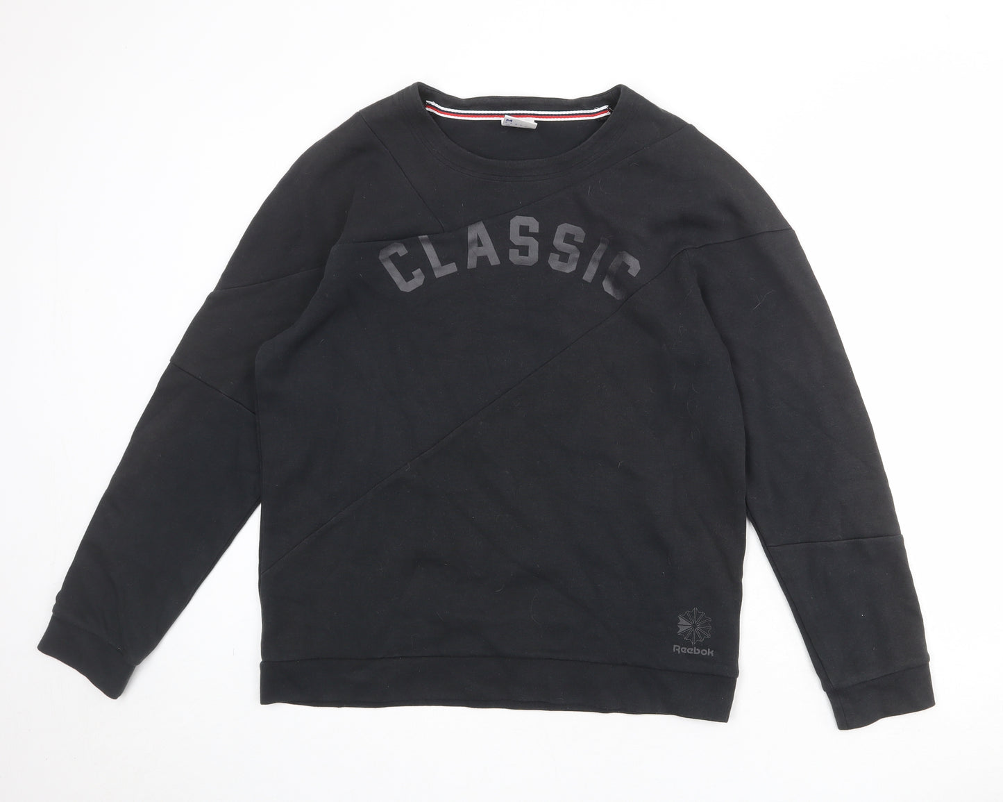 Reebok Mens Black Cotton Pullover Sweatshirt Size M - Classic