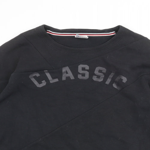 Reebok Mens Black Cotton Pullover Sweatshirt Size M - Classic