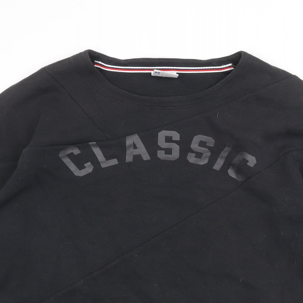 Reebok Mens Black Cotton Pullover Sweatshirt Size M - Classic