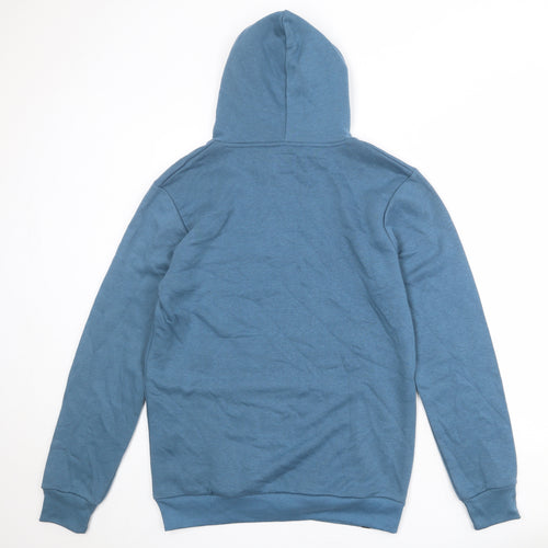 Le Breve Mens Blue Cotton Pullover Hoodie Size M