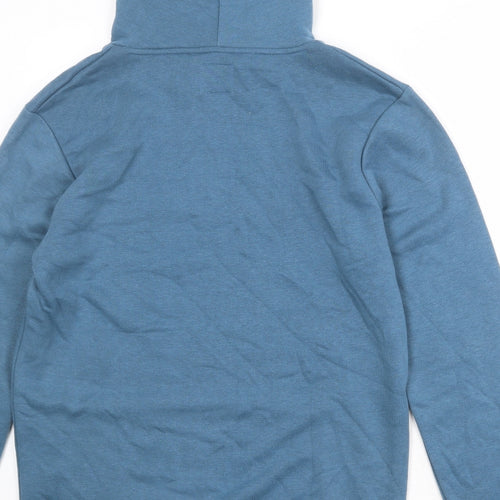 Le Breve Mens Blue Cotton Pullover Hoodie Size M