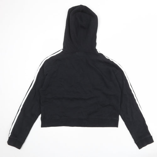 adidas Womens Black 100% Cotton Pullover Hoodie Size 10 Pullover