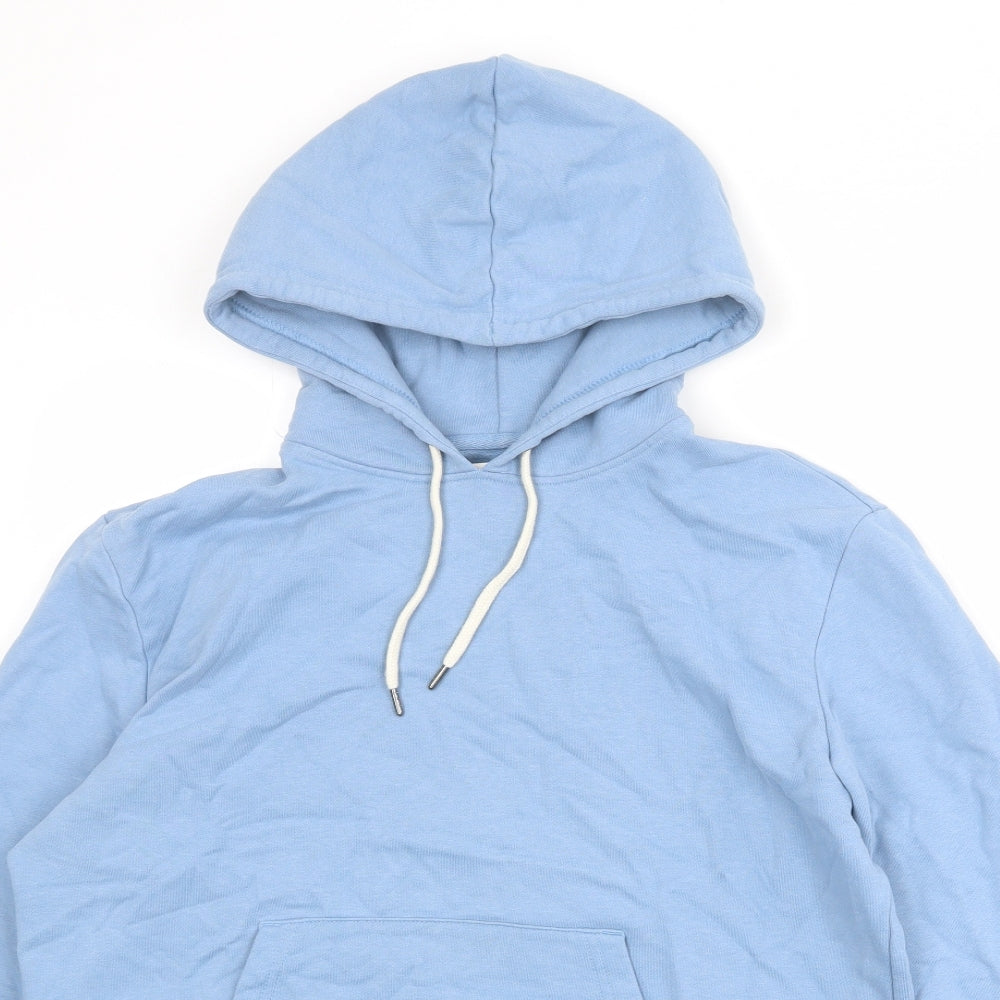 Marks and Spencer Womens Blue Cotton Pullover Hoodie Size M Pullover