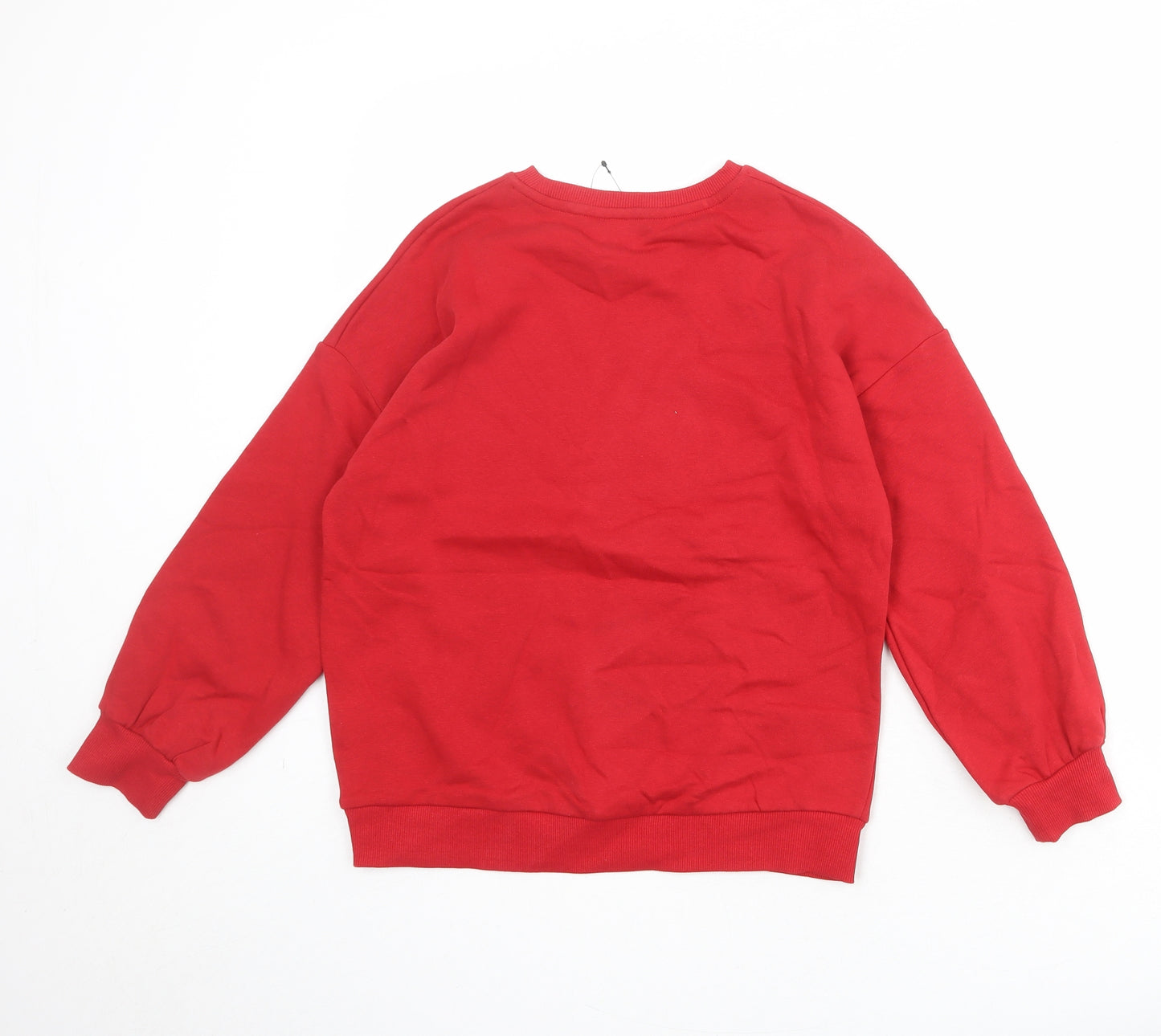 Marks and Spencer Girls Red Cotton Pullover Sweatshirt Size 10-11 Years Pullover