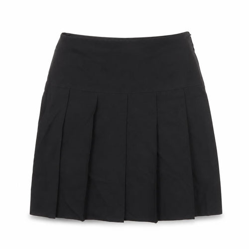 Marks and Spencer Womens Black Polyester Pleated Skirt Size 31 in Zip
