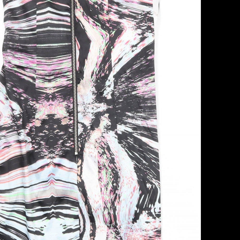 NEXT Womens Multicoloured Geometric Polyester Mini Size 10 Sweetheart Zip - Strapless