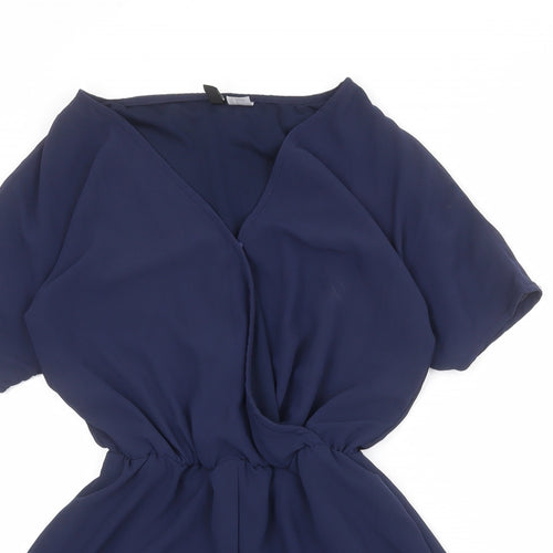 Divided by H&M Womens Blue Polyester Playsuit One-Piece Size 6 Pullover - Crochet Trim
