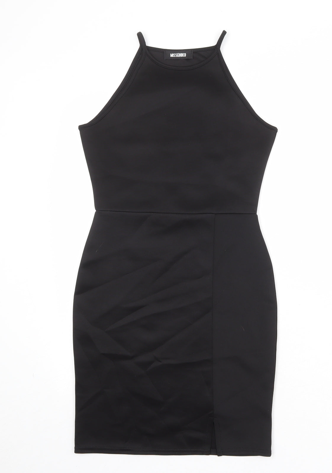 Missguided Womens Black Polyester Bodycon Size 8 Round Neck Pullover