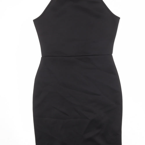 Missguided Womens Black Polyester Bodycon Size 8 Round Neck Pullover