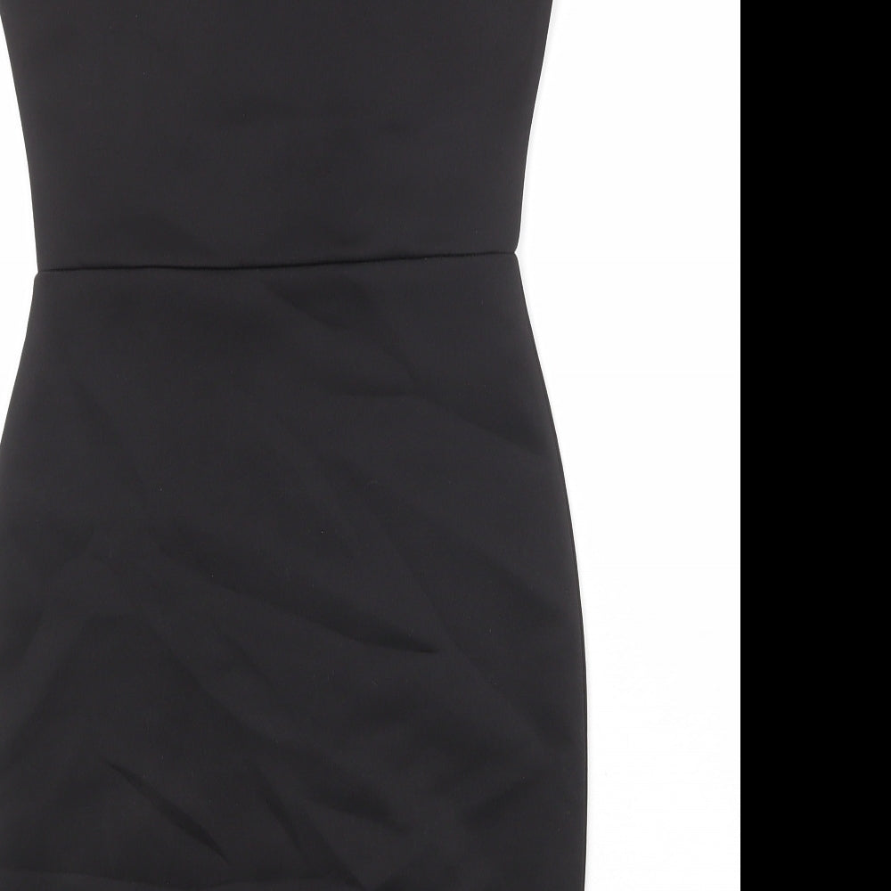 Missguided Womens Black Polyester Bodycon Size 8 Round Neck Pullover