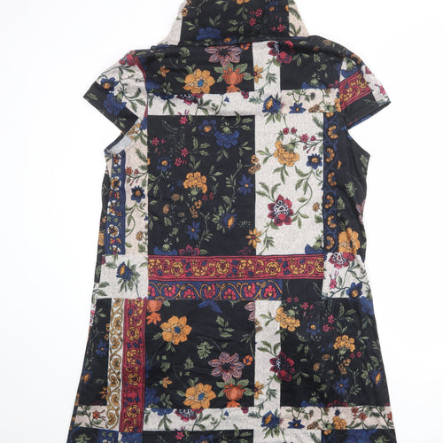 Izabel London Womens Multicoloured Floral Polyester A-Line Size 18 Roll Neck Pullover